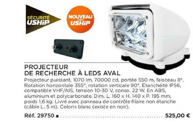 projecteur de recherche à leds aval