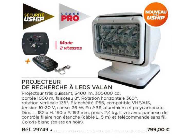 projecteur de recherche à leds valan
