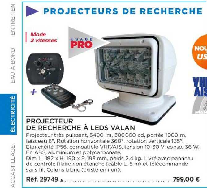 projecteur de recherche à leds valan