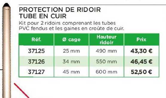 protection de ridoir tube en cuir