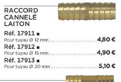 raccord cannelé laiton