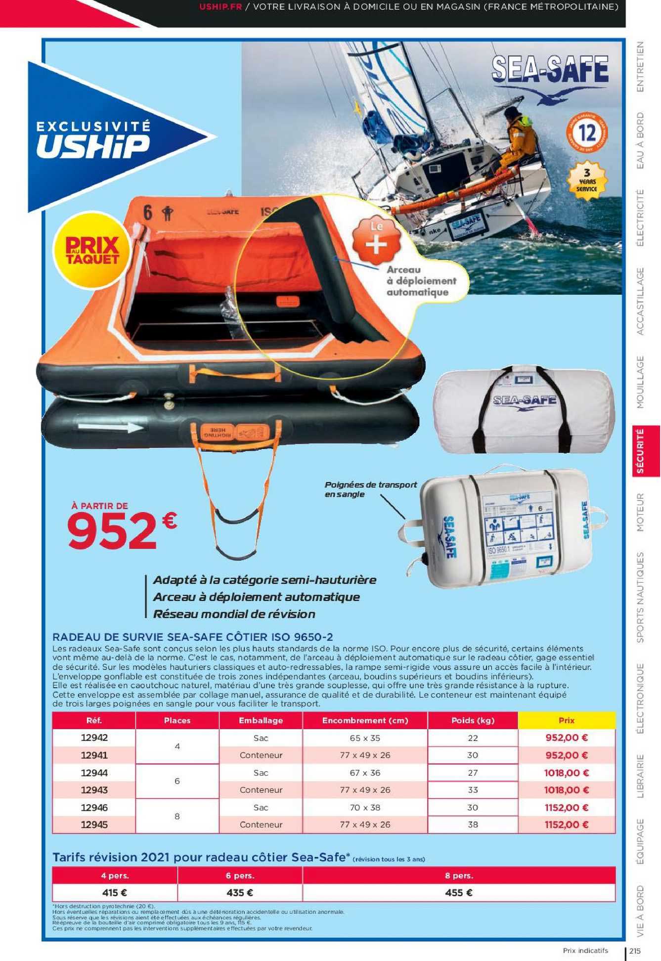 radeau de survie sea-safe côtier iso 9650-2