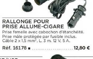 rallonge pour prise allume-cigare