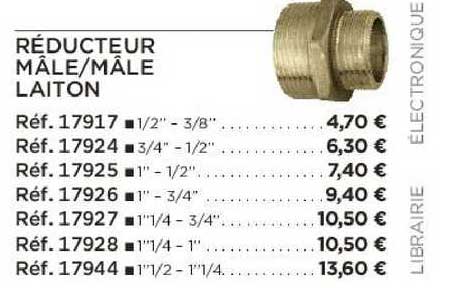 réducteur mâle-mâle laiton