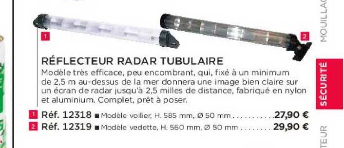 réflecteur radar tubulaire