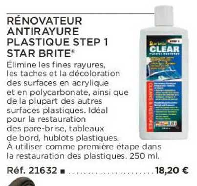 rénovateur antirayure plastique step 1 star brite