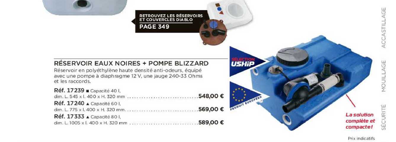 réservoir eaux noires + pompe blizzard