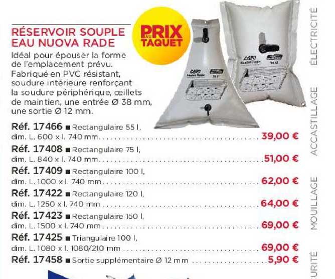 réservoir souple eau nuova rade