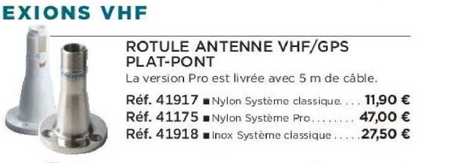 rotule antenne vhf gps plat-pont