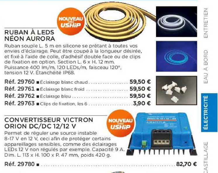 ruban à leds néon aurora convertisseur victron orion dc-dc 12-12 v