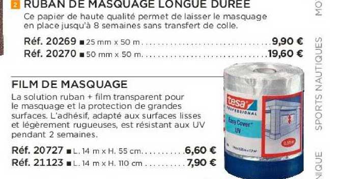 ruban de masquage longue durée film de masquage