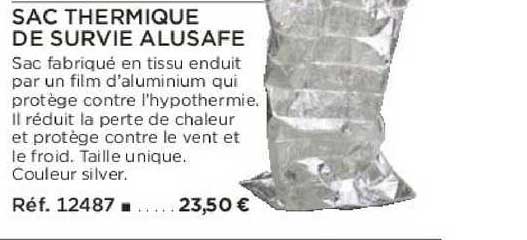 sac thermique de survie alusafe