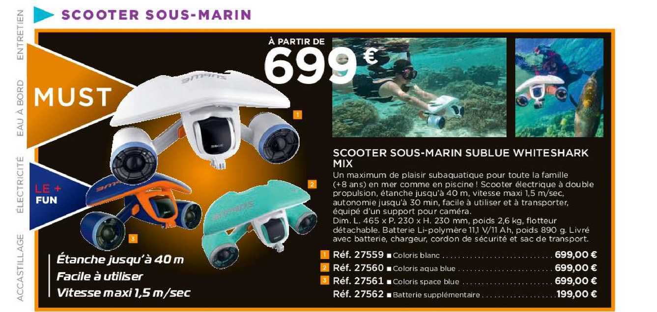 scooter sous-marin sublue whiteshark mix