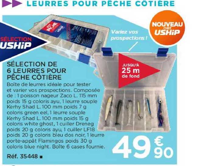 sélection de leurres pour pêche côtière