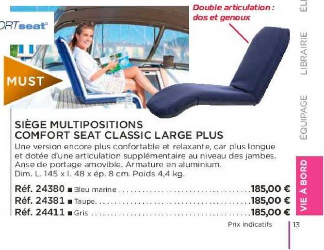 siège multipositions comfort seat classic large plus