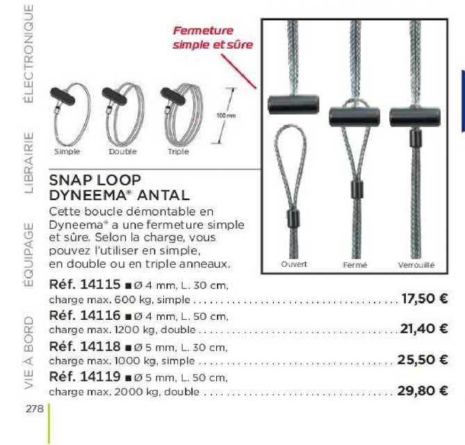 snap loop dyneema antal