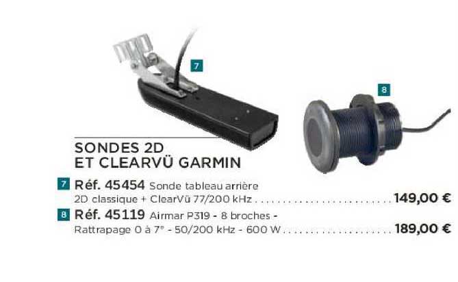 sondes 2d et clearvü garmin