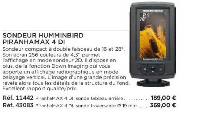 sondeur humminbird piranhamax 4 di