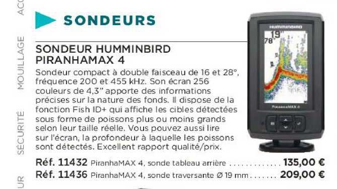 sondeur humminbird piranhamax 4