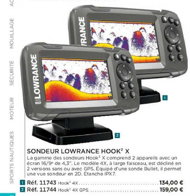 sondeur lowranche hook² x