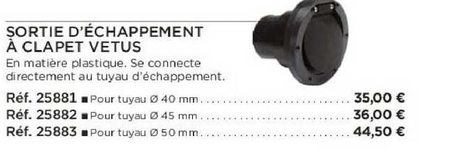 sortie d'échappement à clapet vetus