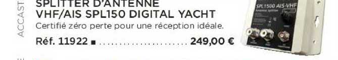 splitter d'antenne vhf ais spl150 digital yacht