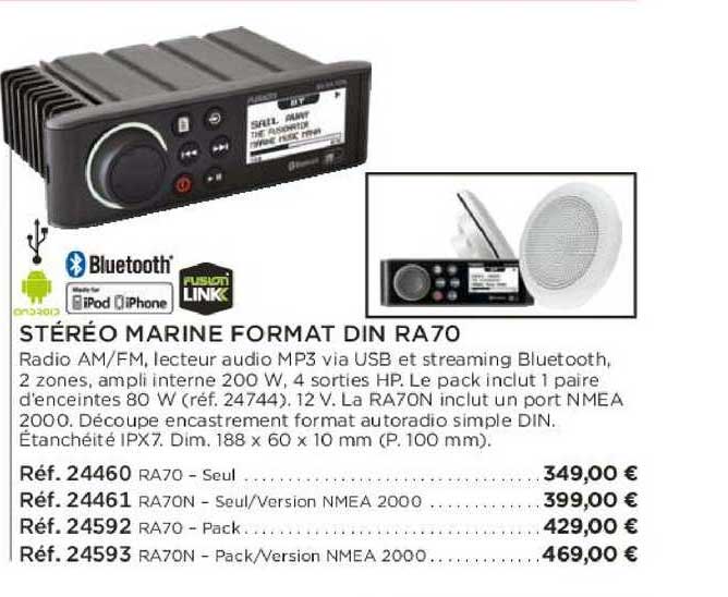 stéréo marine format din ra70