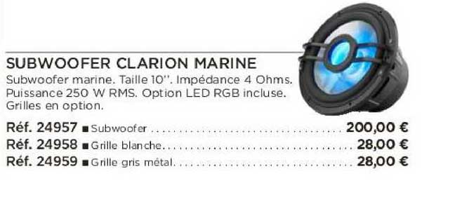 subwoofer clarion marine