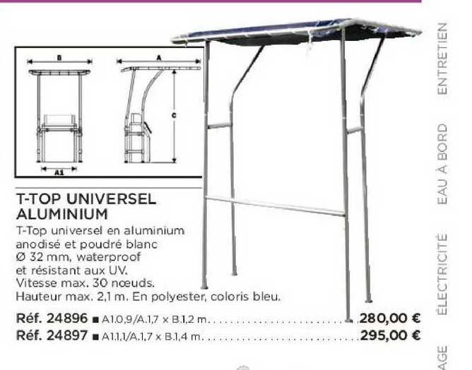 t-top universel aluminium