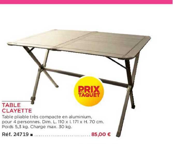 table clayette