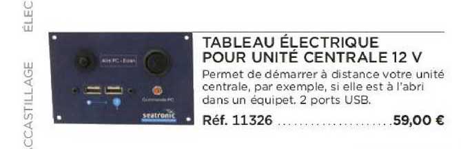 tableau électrique pour unité centrale 12v
