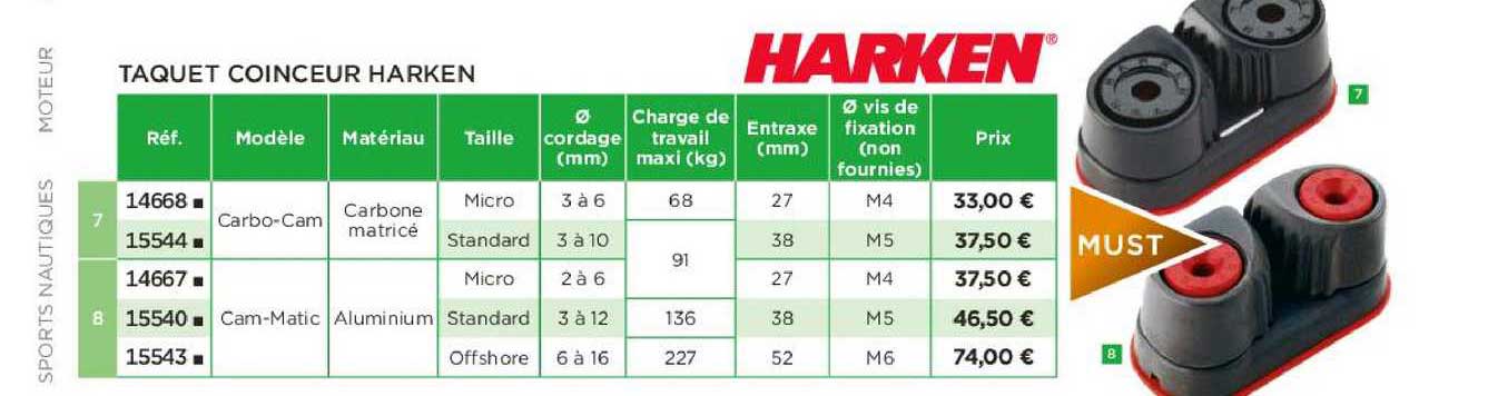 taquet coinceur harken
