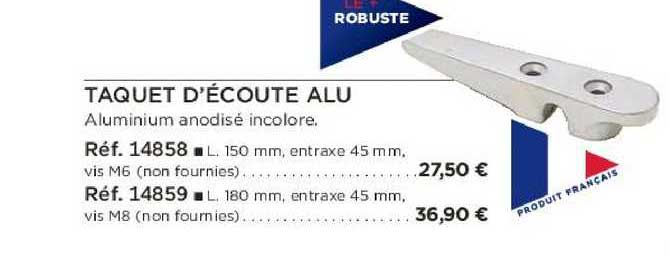 taquet d'écoute alu