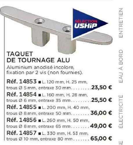 taquet de tournage alu