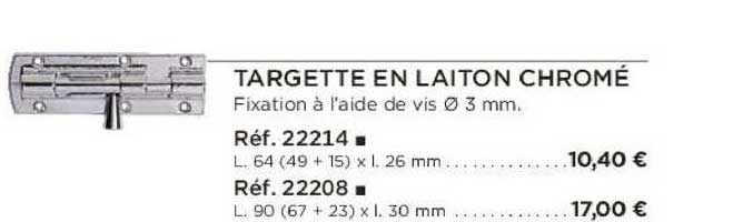 targette en laiton chromé