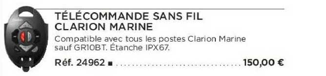 télécommande sans fil clarion marine