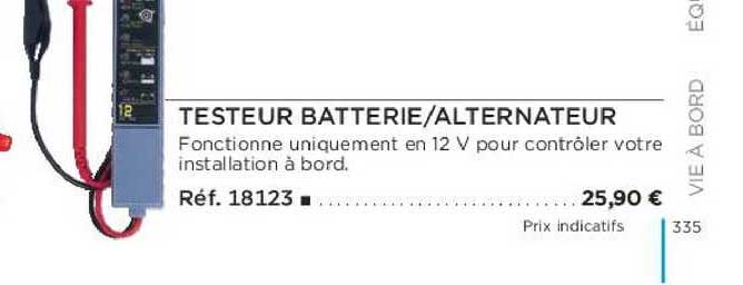 testeur batterie alternateur