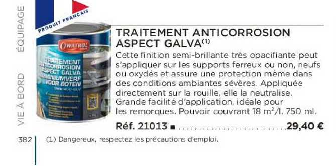 traitement anticorrosion aspect galva