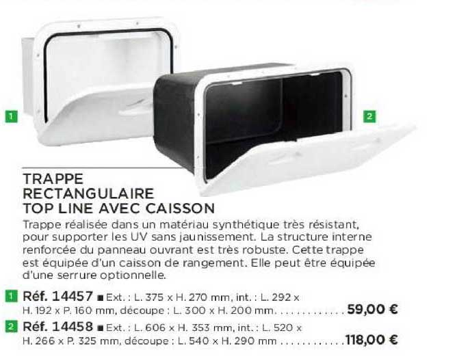trappe rectangulaire top line avec caisson