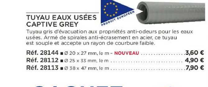 tuyau eaux usées captive grey