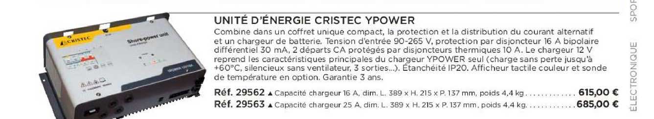 unité d'énergie cristec ypower