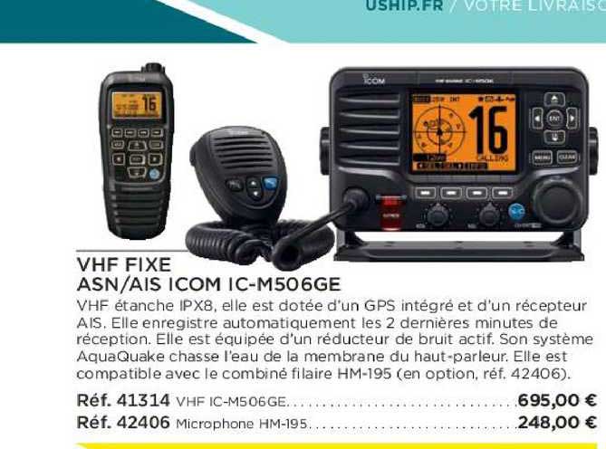 vhf fixe asn ais icom ic-m506ge
