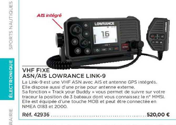 vhf fixe asn ais lowrance link-9