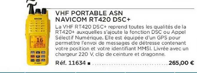 vhf portable asn navicom rt420 dsc+