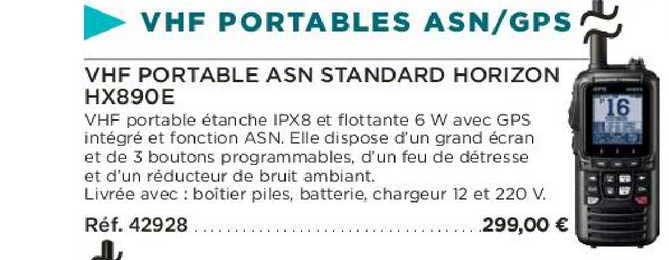 vhf portable asn standard horizon hx890e