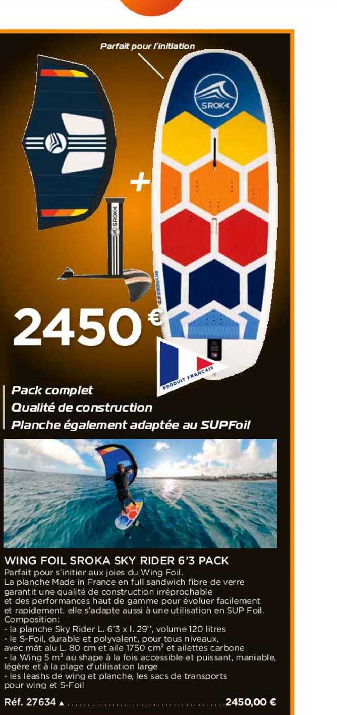 wing foil sroka sky rider 6'3 pack