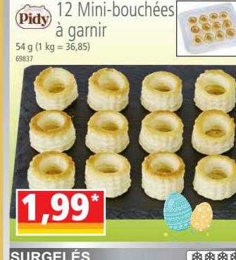 12 mini-bouchées à garnir pidy