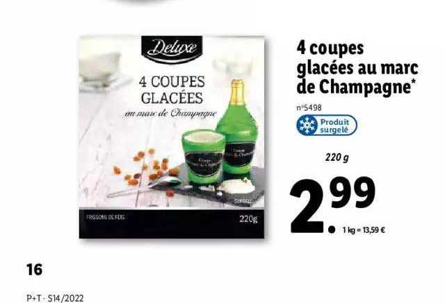 4 Coupes Glacées Au Marc De Champagne Deluxe