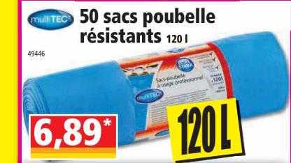 50 sacs poubelle résistants multiTec