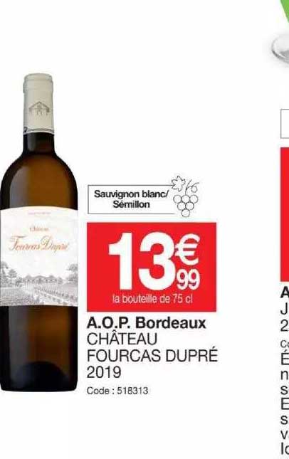 a.o.p. bordeaux château fourcas dupré 2019